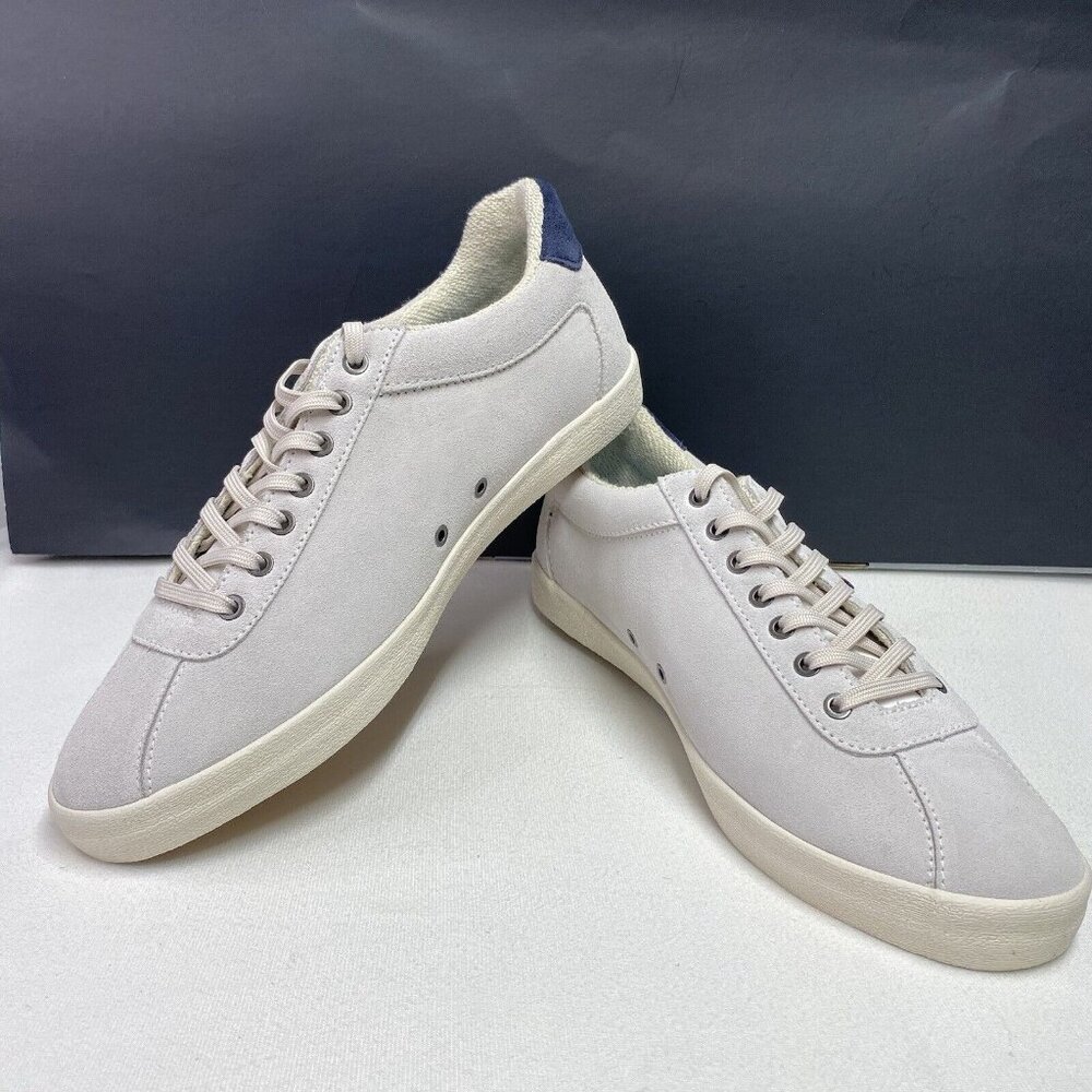 SeaVees Low Top Sneakers in Light Gray with Navy Heel Tab